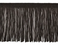 Chainette Fringe Trim 4 inch, Style# CF04, Color# K9 - Pure Black [5 Yards]