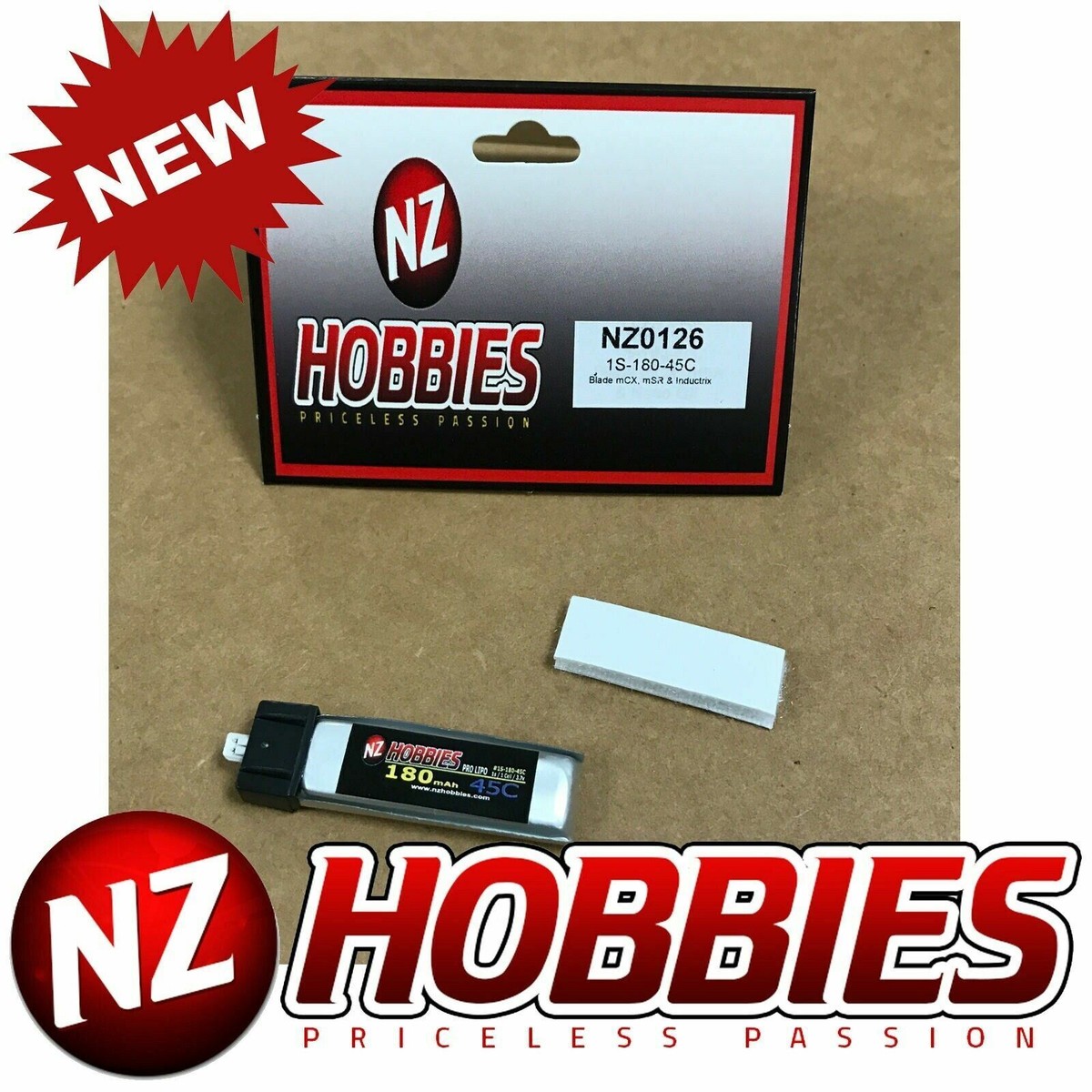 Nuovissima batteria NZ HOBBY 3,7 volt 180mAh 45C Lipo 4 confezioni Nuovissima batteria NZ HOBBY 3,7 volt 180mAh 45C Lipo 4 confezioni