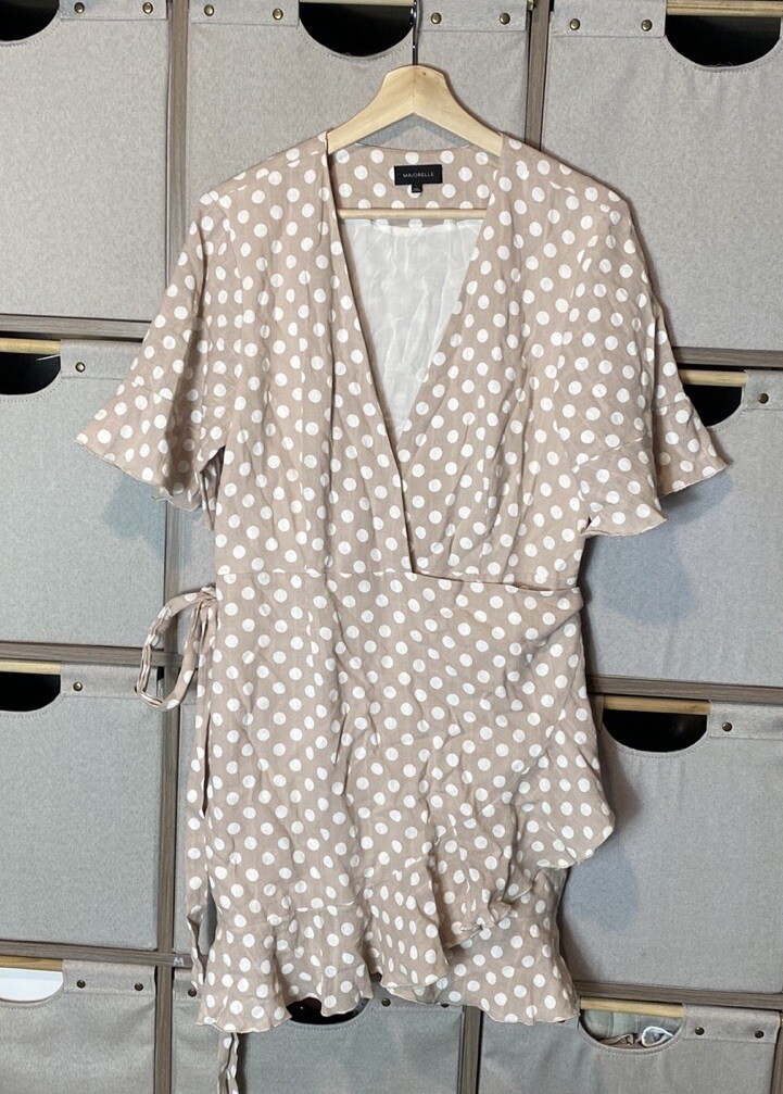 MAJORELLE Portia Polka Dot Wrap Dress Sz L Pre Owned | eBay