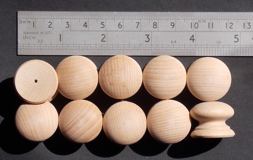BEECH KNOB,DRAWER KNOBS DRILLED, SCREW, OR SPIGOT, CHOOSE SIZE QUANTITY TYPE* - Picture 16 of 75