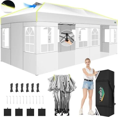 COBIZI Pavillon 3x6 Wasserdicht Stabil Winterfest, Faltbar Partyzelt mit Seitenwänden