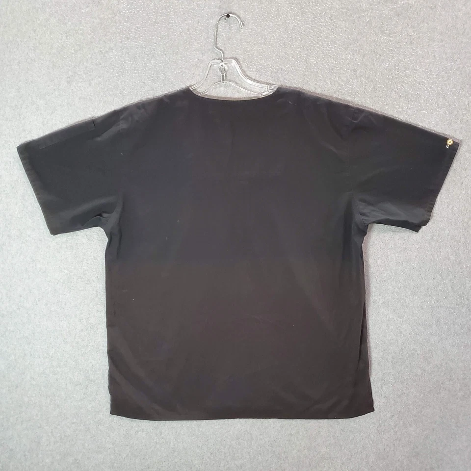 Blusa Médica Carhartt Force Hombre Pequeña Negra Manga Corta Cuello en V Bolsillo Foto 4 de 4
