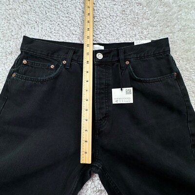 Zara New Straight Fit Black Jean Button Fly Womens 10 NEW | eBay