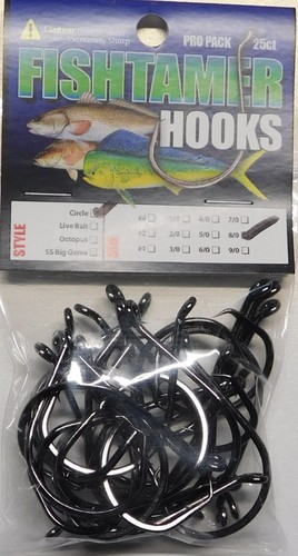 Offset Circle Hooks FISH TAMER Pro Pack - Super Sharp - Sizes #4 - 9/0 (25pk) - Picture 15 of 16