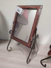 Specchiera con Cornice In Legno Da Comodino Pieghevole 20cm