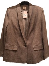 Tu Woman Oatmeal Single Breasted Jacket Uk Size 18 Bnwt