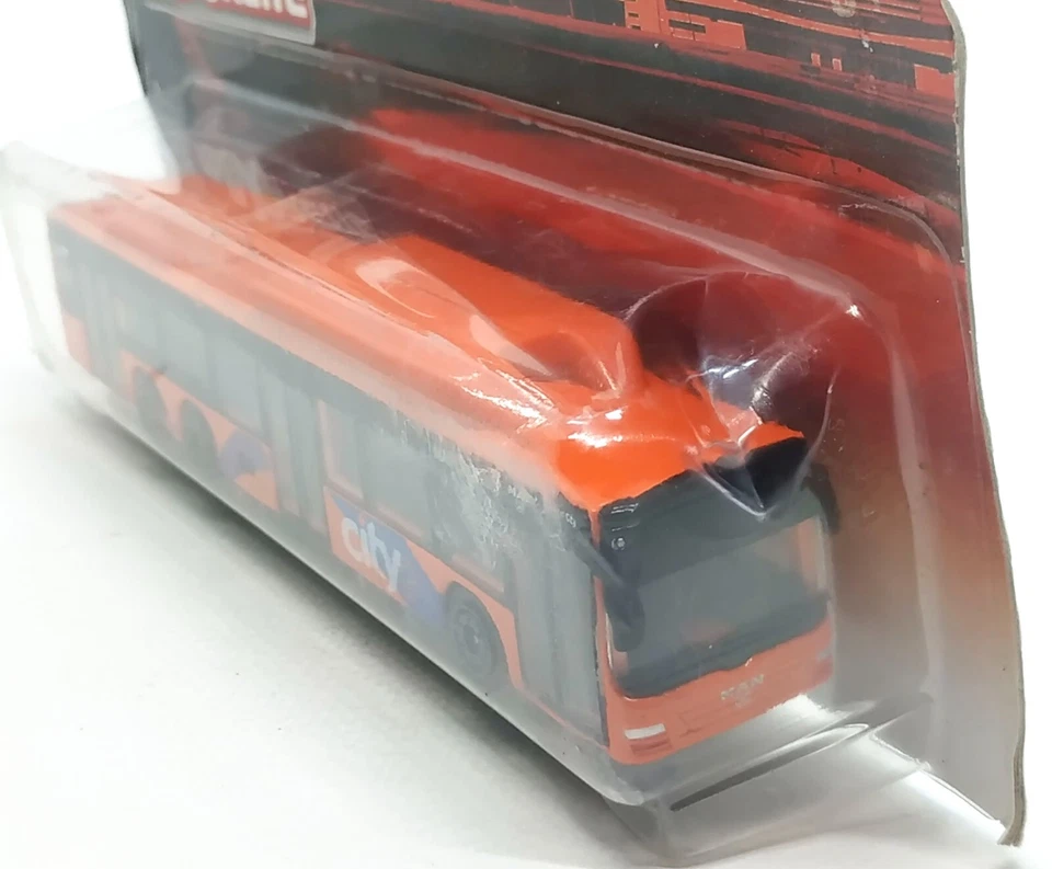Majorette Man Lion's Bus - City Orange escala 1/110 (5,7") no pacote - Imagem 3 de 4