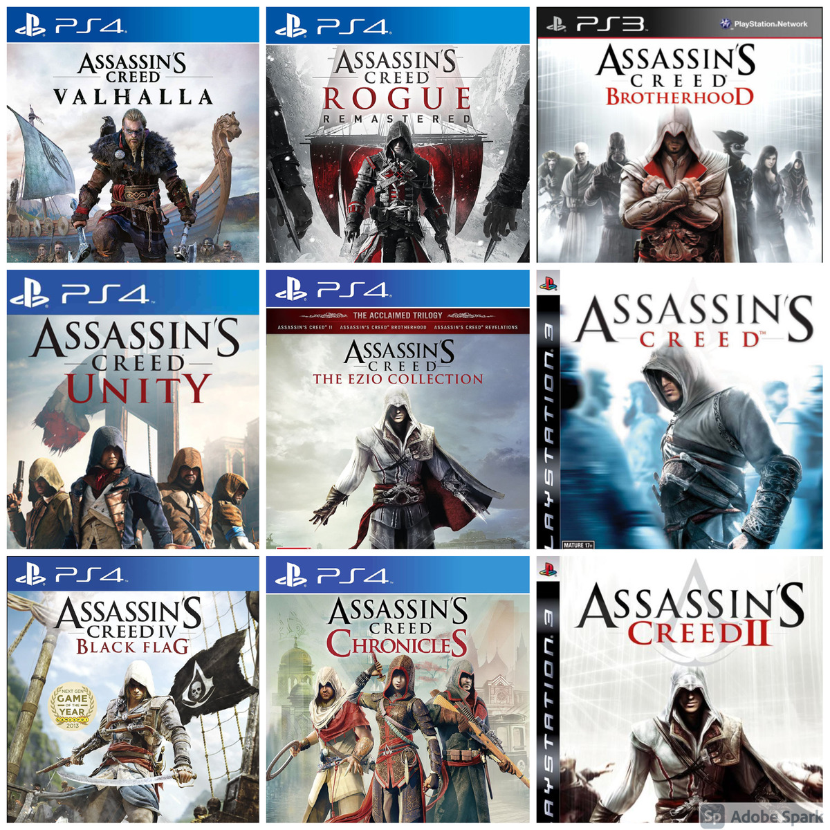 ASSASSINS CREED - PS3 Games Lot Of 4 Complete with Manuals see pics !!! LN