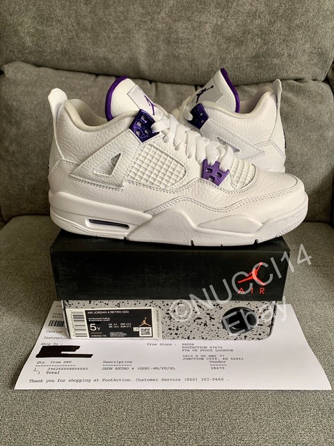 2020 Nike Air Jordan 4 Retro Metallic Purple GS 408452-115 Size 5y for sale online | eBay