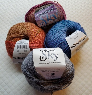 Knitting Fever Painted Sky Pure Australian Wool Worsted Weight Superwash Gradien