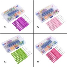 16 Sizes Crochet Hooks Needles Stitches Knitting Craft Set in Case
