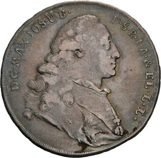 Bayern Maximilian III. Joseph 1/2 Konv. Taler 1774 München
