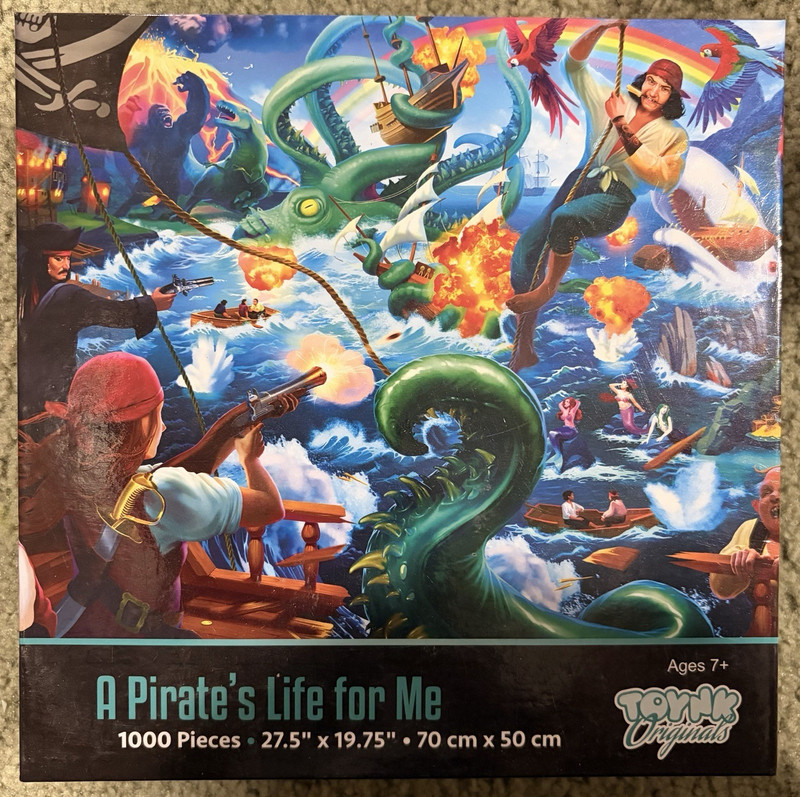 Toynk Originals A Pirate's Life for Me Pirates 1000-Piece Cardboard Jigsaw