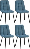 4Er Set Esszimmerstuhl Tilde Cord Blau