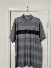 NIKE GOLF DRI-FIT GRAY STRIPE BLADE COLLAR POLO MODERN FIT SIZE  XXL EUC