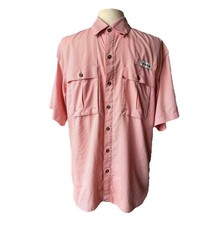 Magellan Shirt Mens MEDIUM Fish Gear Angler Fit Orange Mag Wick Vented Excellent