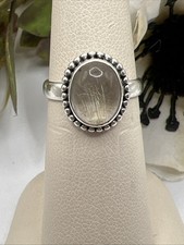 Sterling Silver Rutilated Quartz Ring Size 6