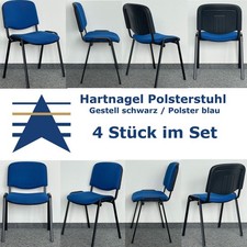 Hartnagel Polster-Stapelstuhl Büro Kantine Warteraum Schwarz/Blau - TÜV/GS - IT