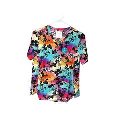 NWT Women  s Small Cherokee Butterflies  Flowers Print Scrub Top