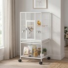 PawHut Bird Cage Detachable with Rolling Stand White