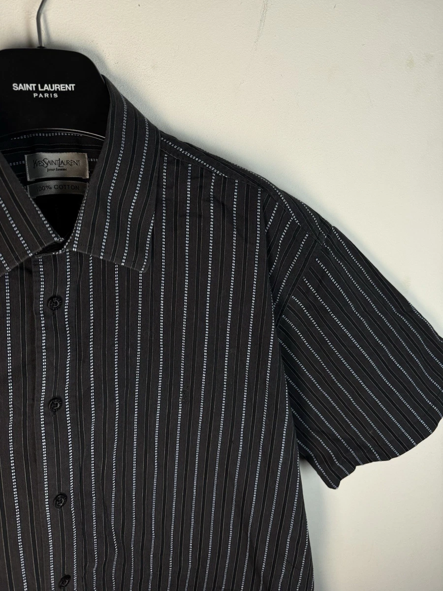 Saint Laurent Short Sleeve Striped Casual Button-Down Shirts for