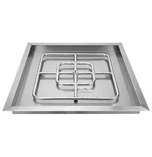Onlyfire Square Stainless Steel Drop-in Fire Pit Burner Ring & Pan Assembly 24"