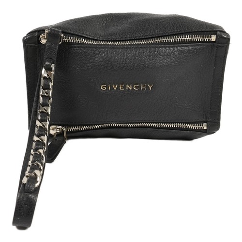 GIVENCHY SHW Pandora wristle Clutch Bag Calfskin Leather Black