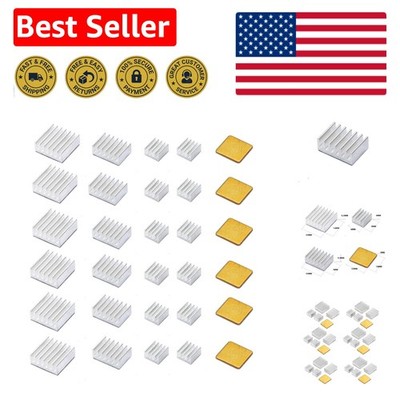 30 PCS Heatsink Kit for Raspberry Pi - Copper & Aluminum with Adhesive