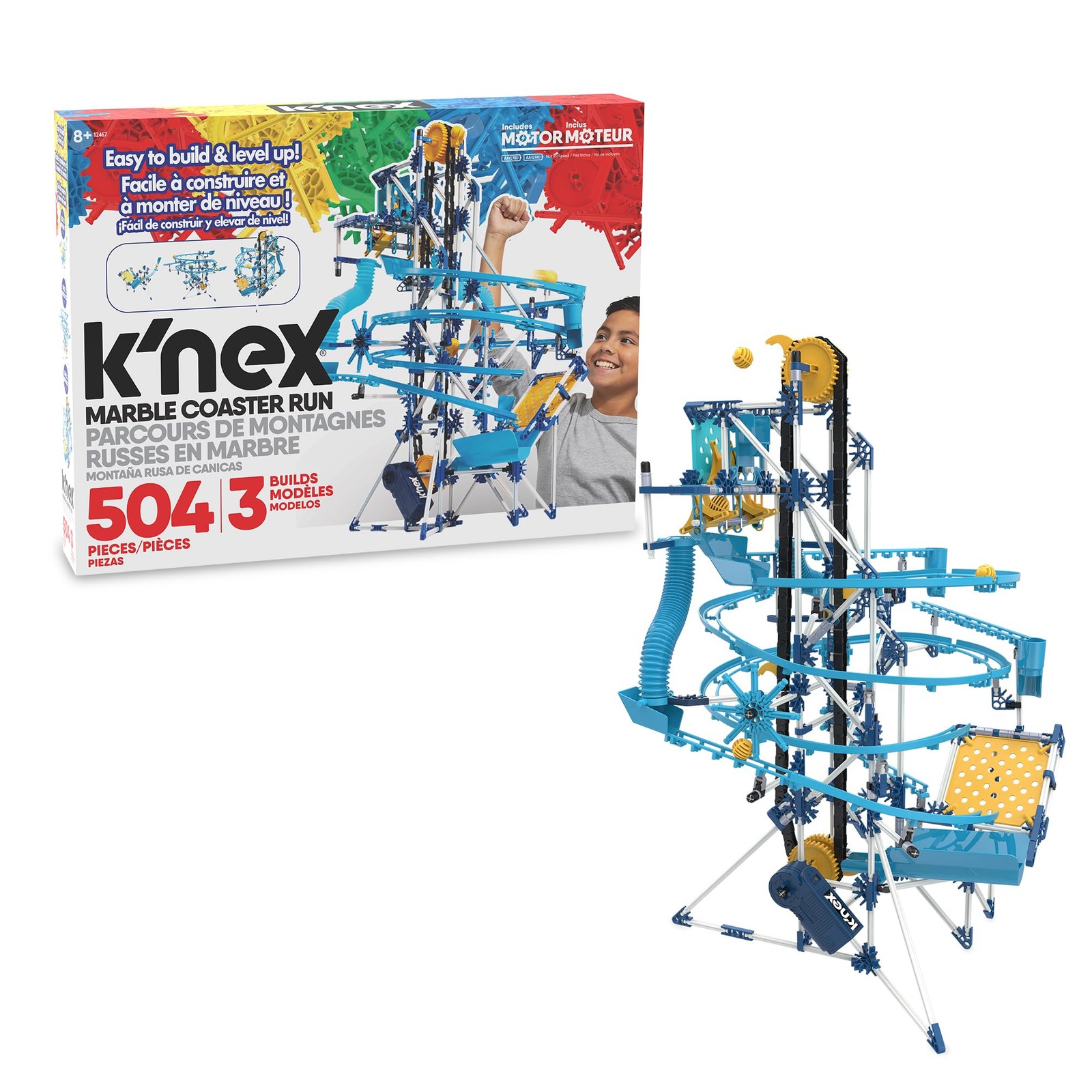 Набор для сборки моделей KNex Marble Run 3 моторизованный более 350 деталей обучение STEM 17590₽