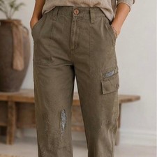 Unbranded Women's Khaki and Green Trousers