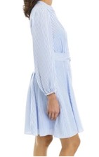 Taylor Women’s Size 17 Blue White Striped Belted Shirt Dress NWT