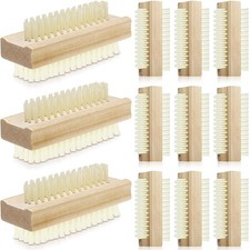 Patelai 12 Pack Wooden Nail Brush Two-sided Hand Fingernail Non-slip...