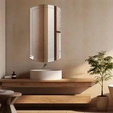 16 In. W X 30 In. H X 4-1/2 In. D Frameless Recessed V-Groove Beveled Eclip