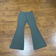 No Boundaries Stretchy Pants Green XL 15-17 Flared Lettuce Detailing