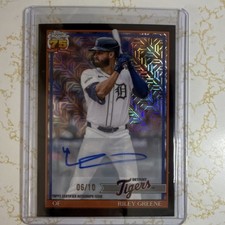 2026 Topps Series 1 Riley Greene Black Refractor Auto /10 #91C-4 Tigers Mojo