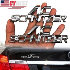 2pcs Metal Chrome 3d Ac Schnitzer Letter Car Trunk Rear Emblem Badge Sticker