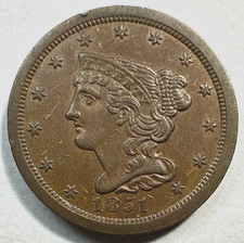 1851 Braided Hair         Half Cent       526 CHAU