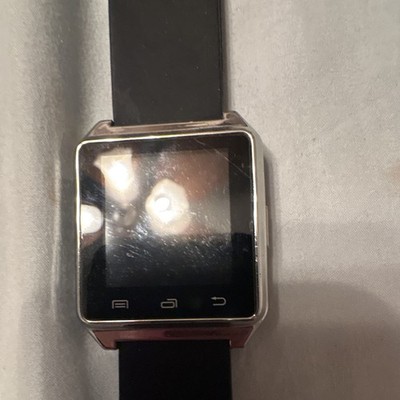 Q7 Smart Watch 38mm Black Metal Case Black Rubber Band Touchscreen Unlocked