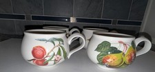 PORTMEIRION Pomona Footed Tea Cup, Set of 4, England, Fruite, 8 oz