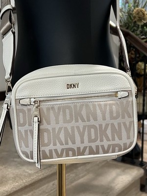 DKNY Zoie Camera Bag Beige and White Crossbody Bag New Without TAGS - Never Used