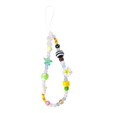 Handmade Beaded Women Phone Chain Wrist Strap Lanyard Jewelry Keychain Antiloss
