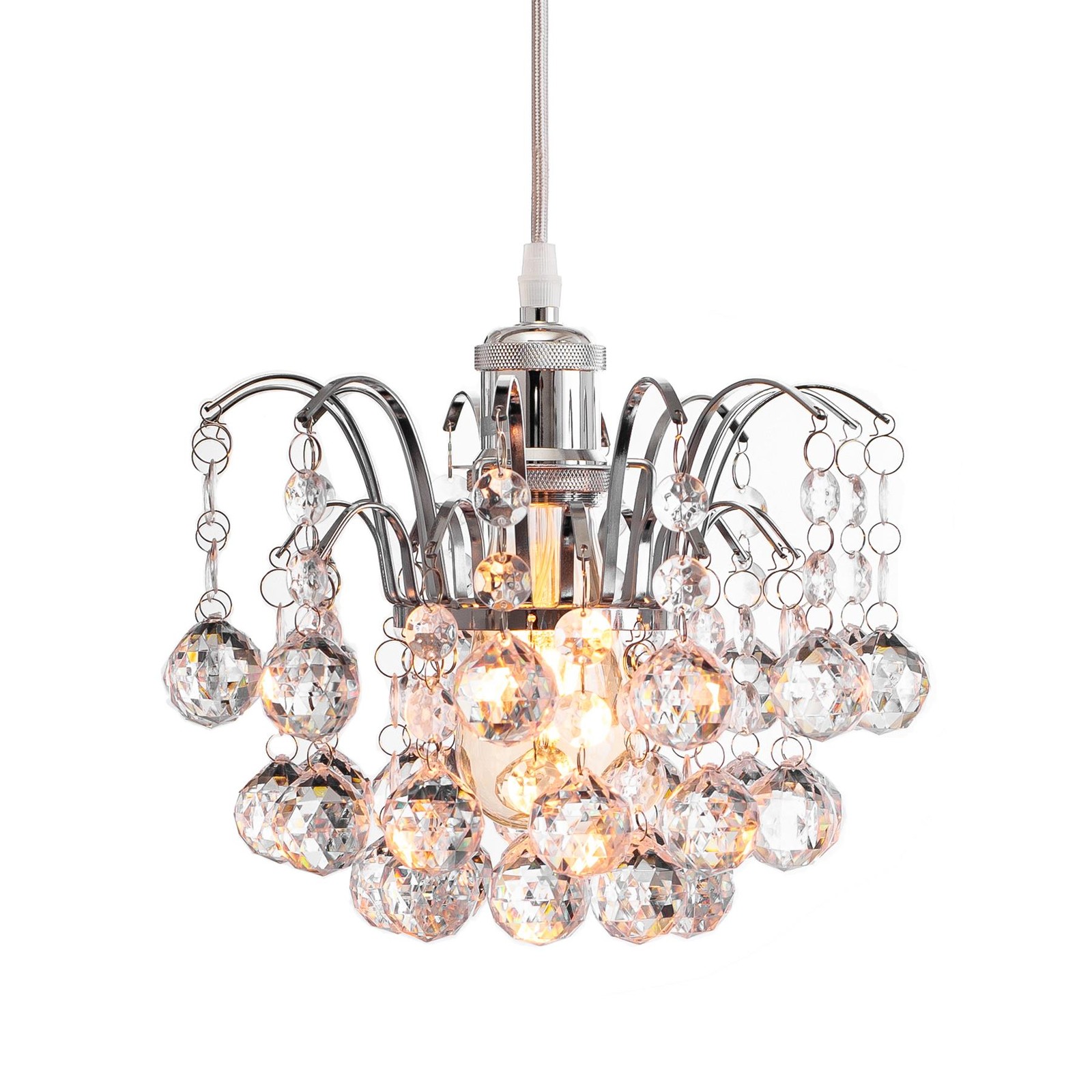 Acrylic Crystal Light Shade Chandelier Shade Chrome Frame Crystal Ball Droplets