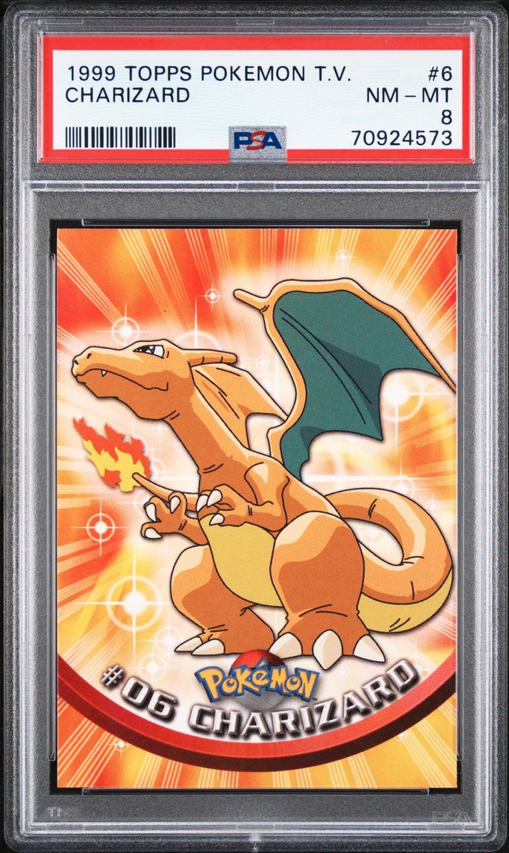 PSA 8 CHARIZARD 1999 TOPPS POKEMON TV Animation Edition #06 Fire