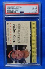 1961 POST CEREAL # 118 Tony Taylor PSA 6 EX-MT # 121923925 PHILADELPHIA PHILLIES