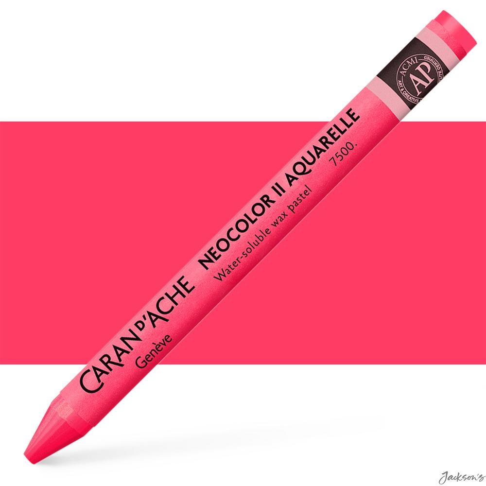 Caran d'Ache Neocolor II Watercolour Crayon Wax Based Ruby Red Drawing