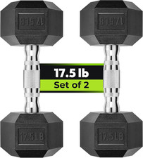 Hex Dumbbell Set, 2.5-65 Lb Rubber Encased Exercise  Fitness Dumbbells, Weights