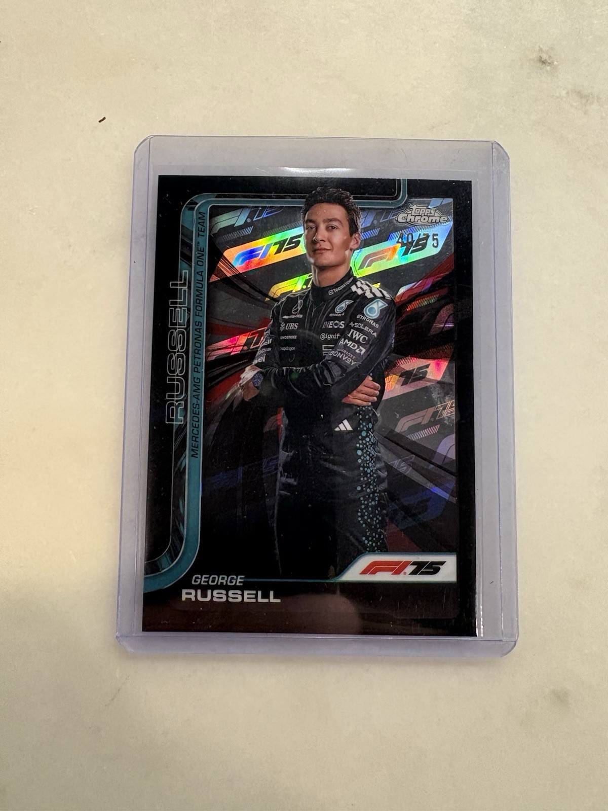 2025 Topps Chrome F1 George Russell 75th Anniversary Refractor /75 #7