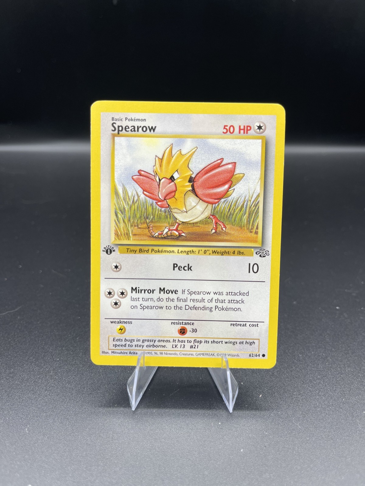 (NM) Spearow 1st ed Jungle Pokemon TCG Card 62/64  Common WOTC a4