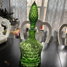 HTF Ancienne carafe à bulles MCM Empoli 17,5" vert forêt avec bouchon