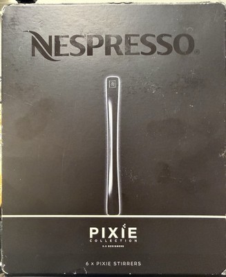 Nespresso Pixie Stirrers 6 Piece Set Stainless Steel NIB 5.5 Designs Coffee Tea